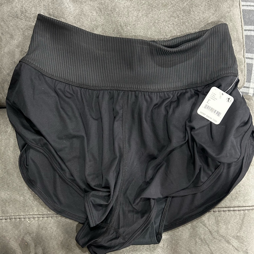 FP Movement black lined athletic shorts NWT